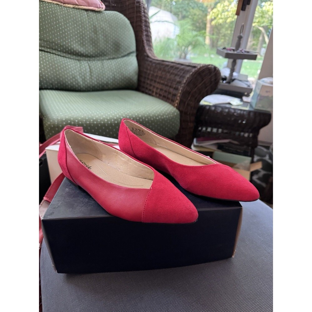 NEW LifeStride Promise Womens Red Pointed Toe Flats 9 Holiday Party Career Vegan
